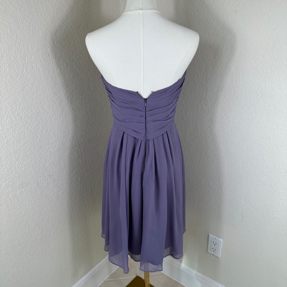 Priscilla of Boston Cocktail Dress Women 4 Purple Strapless Chiffon Aesthetic - Picture 3 of 8